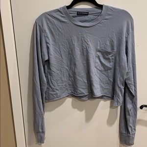 Brandy Melville blue cropped long sleeve shirt